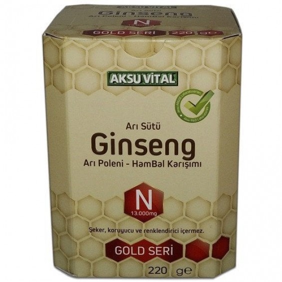 Aksu Vital Sepetse Arı Sütü Ginseng Arı Poleni Ham Bal Karışımı 13000mg 220g 